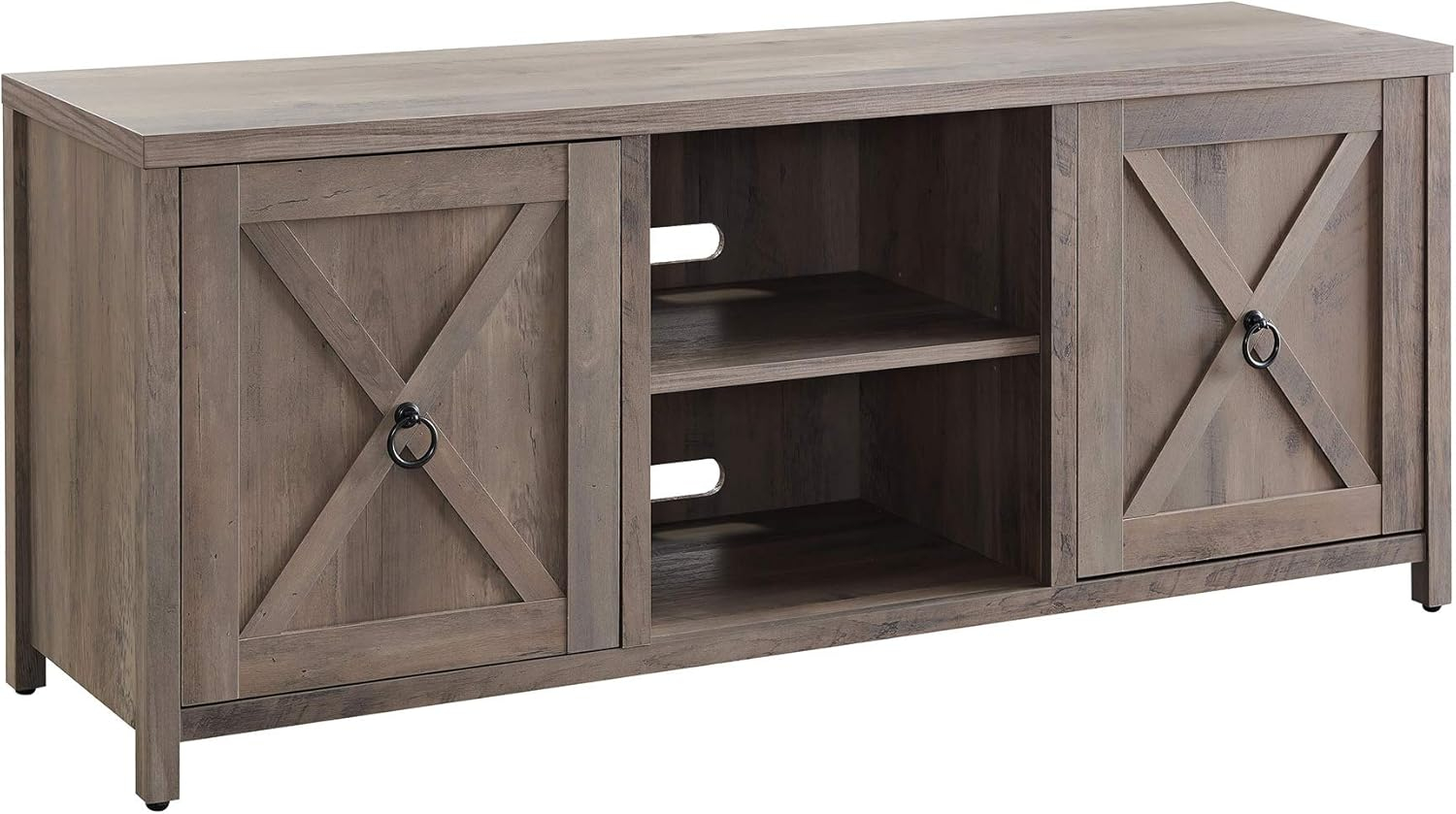 Evelyn&Zoe Granger Rectangular TV Stand for TV's up to 65", Gray Oak