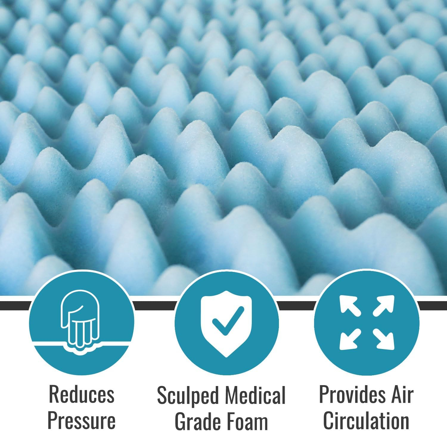 Twin XL Blue Foam Eggcrate Mattress Topper for Enhanced Comfort