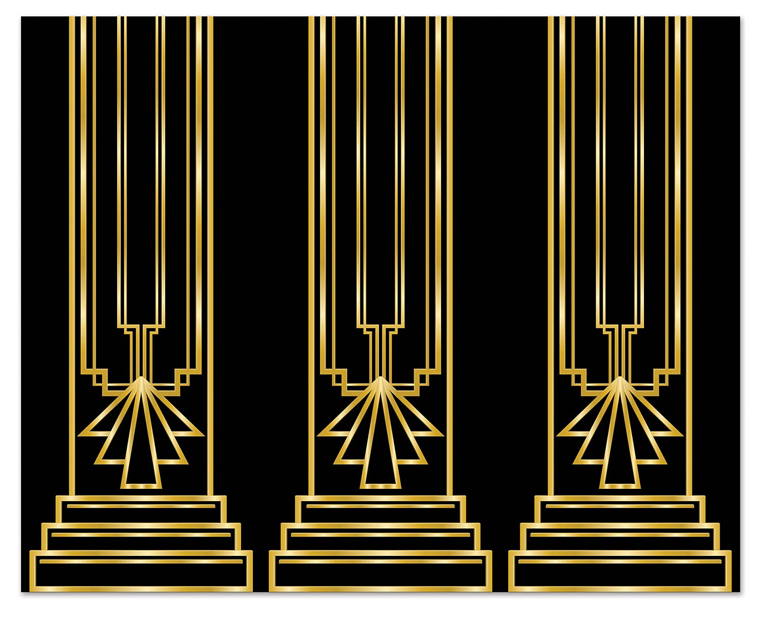 Beistle Great 20s Wall Backdrop, Decorative Wall Covering for Roaring Twenties Parties, Art Deco-Themed Photo Booths, Jazz Night Celebrations, Speakeasy Events, Vintage Decorations, 4' x 30'