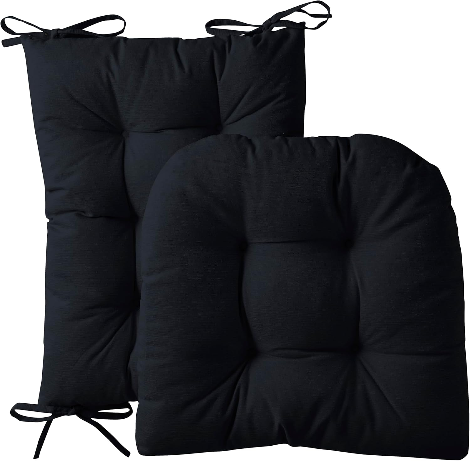 Hong and Arts Inc. Marina Decoration Rocking Chair Cushion Thick Tufted High-Backed Pads Nonslip Back Seat 2 Piece Set of Upper and Lower with Ties
