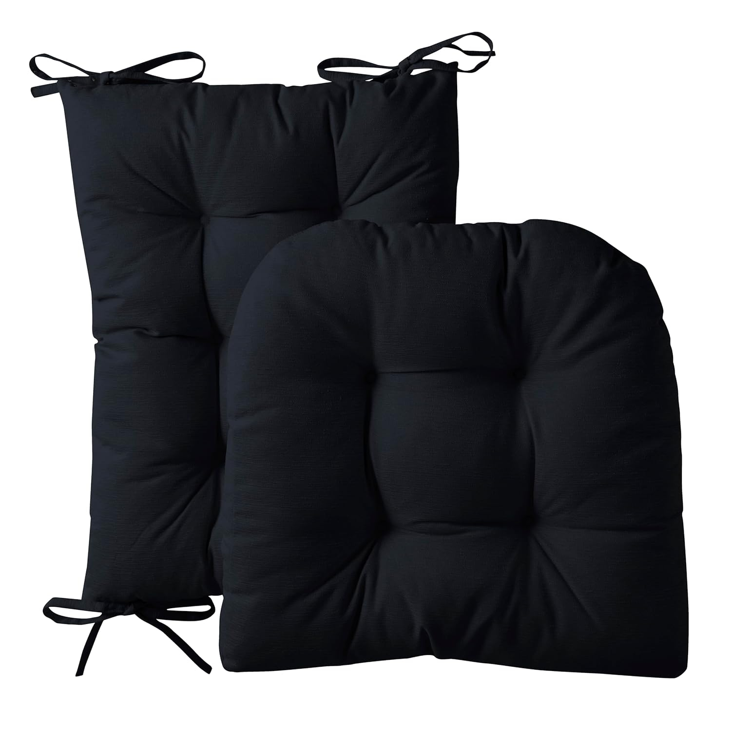 Hong and Arts Inc. Marina Decoration Rocking Chair Cushion Thick Tufted High-Backed Pads Nonslip Back Seat 2 Piece Set of Upper and Lower with Ties