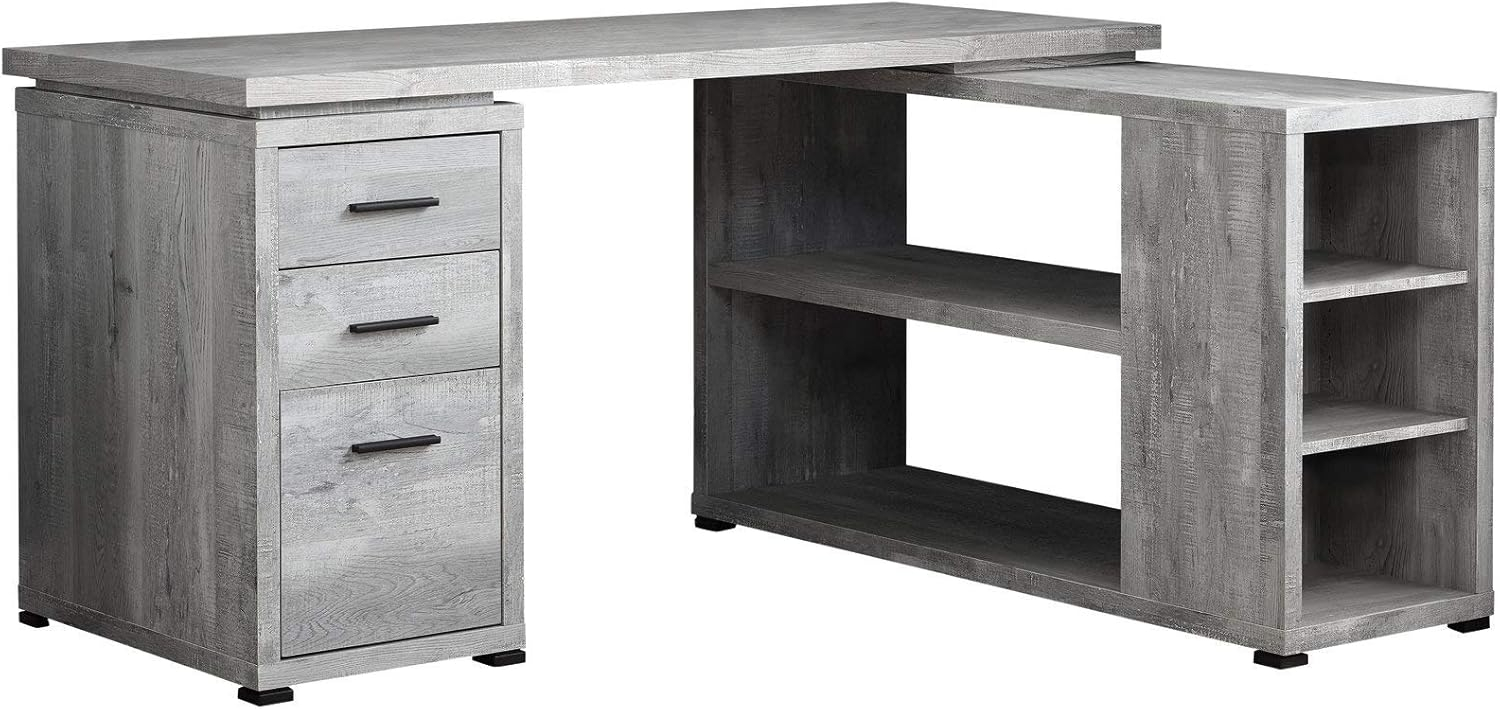 Monarch Specialties Computer Desk, L-Shaped, Corner, 3 Drawers 2 Open Shelves 3 Cubbies, 60"L X 47"W