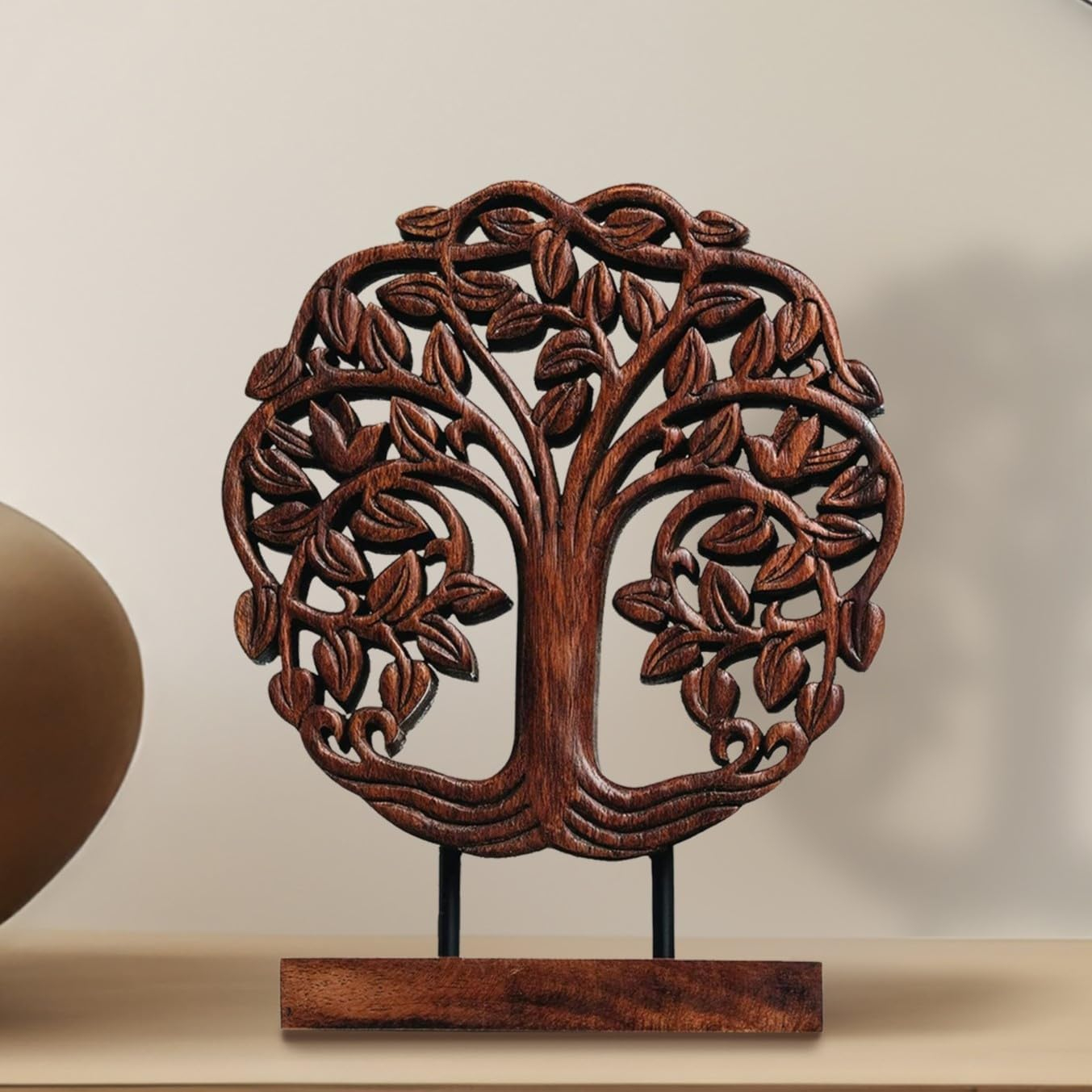 Decozen Wooden Tree of Life Sculpture – Gifts for Mom or Dad on Mother’s Day, Father’s Day, or Birthday – Acacia Wood Sculpture for Home, Office, Living Room, or Boho and Mantle Décor