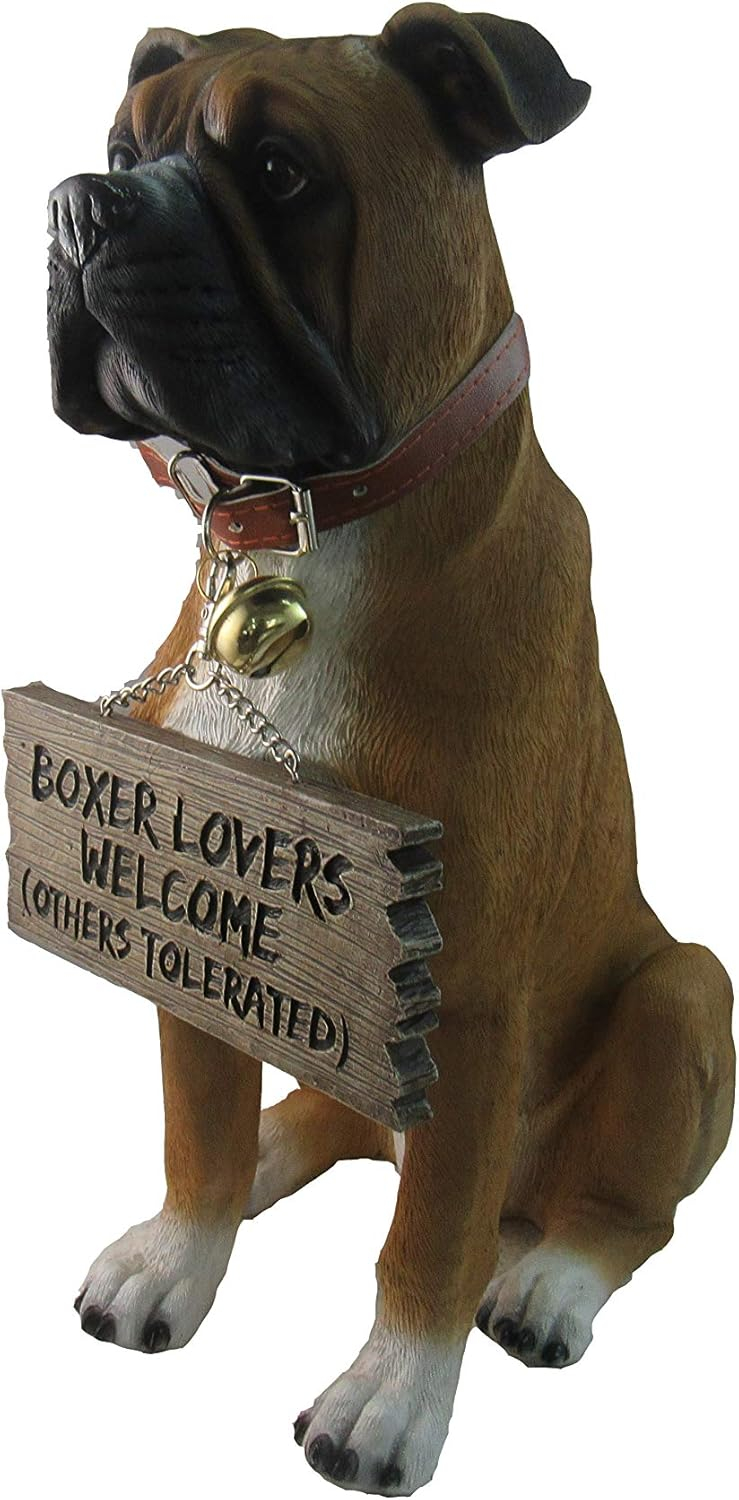 DWK CORP World Of Wonders "Tyson" The Boxer Dog Garden Welcome Statue