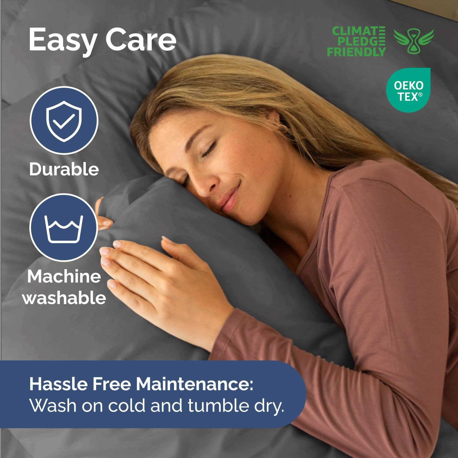 Queen Size Dark Gray Microfiber Down Alternative Comforter Set