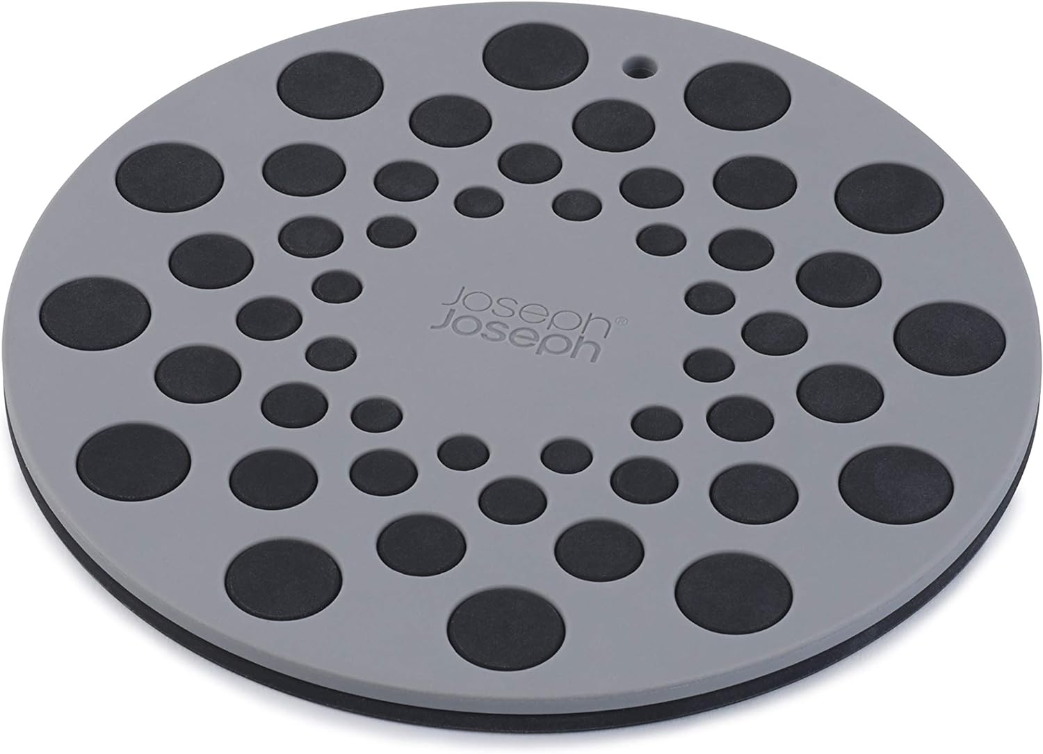 Gray Circular Silicone Trivet Set with Raised Dots