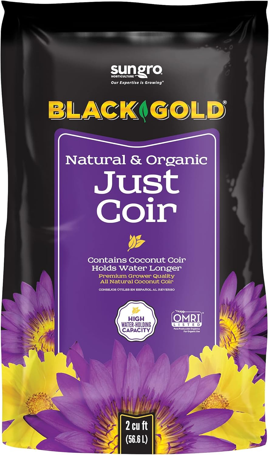 SunGro Black Gold Natural and Organic Just Coir Soil Amendment Mix, 2 Cubic Feet