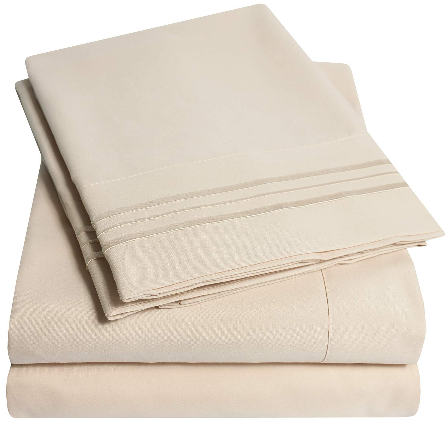 1500 Supreme Collection Twin XL Sheet Sets Gray - 3 Piece Bed Sheets and Pillowcase Set for Twin XL Mattress - Extra Soft, Elastic Corner Straps, Deep Pocket Sheets, Twin XL Gray