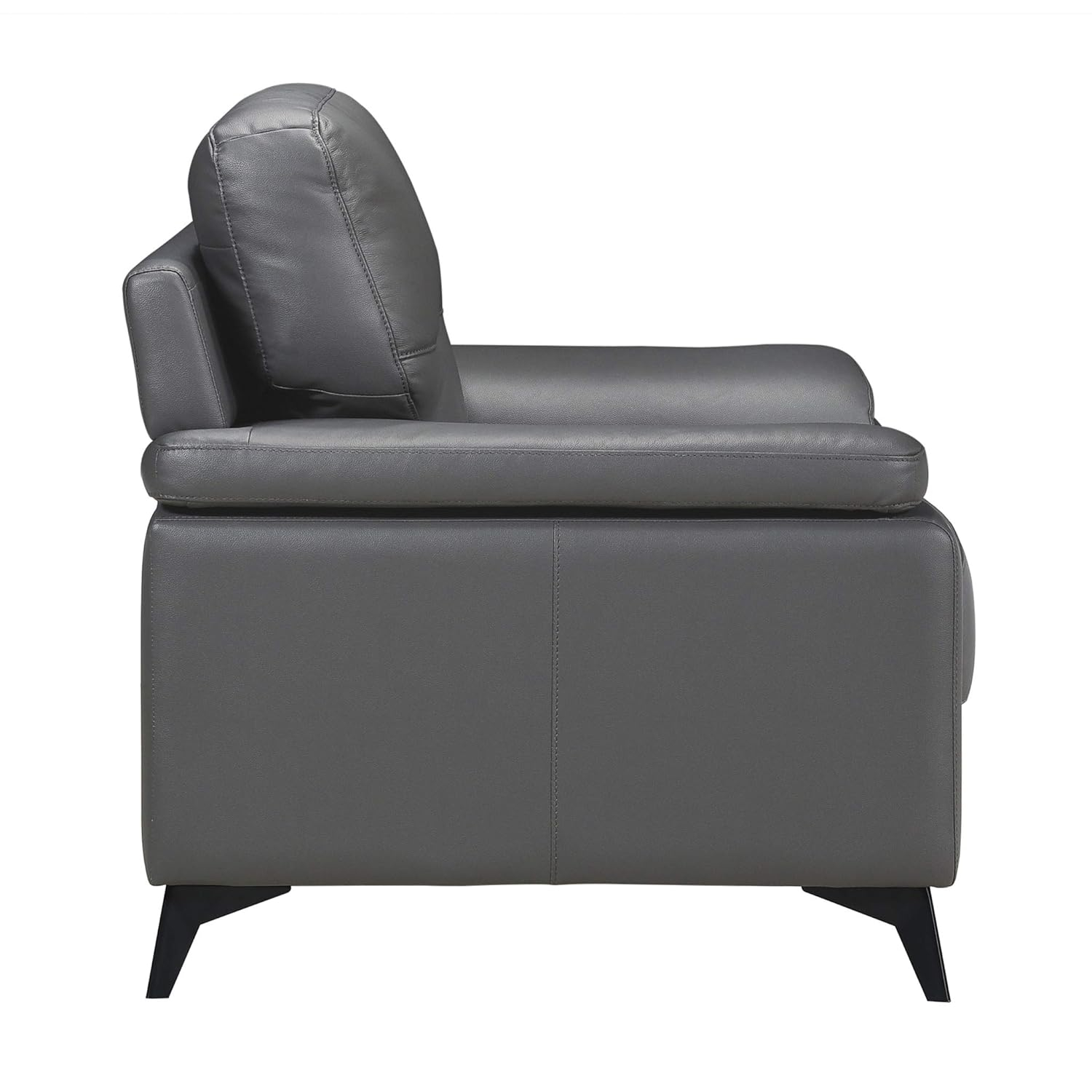 Lexicon Mischa Leather Match Loveseat in Dark Gray