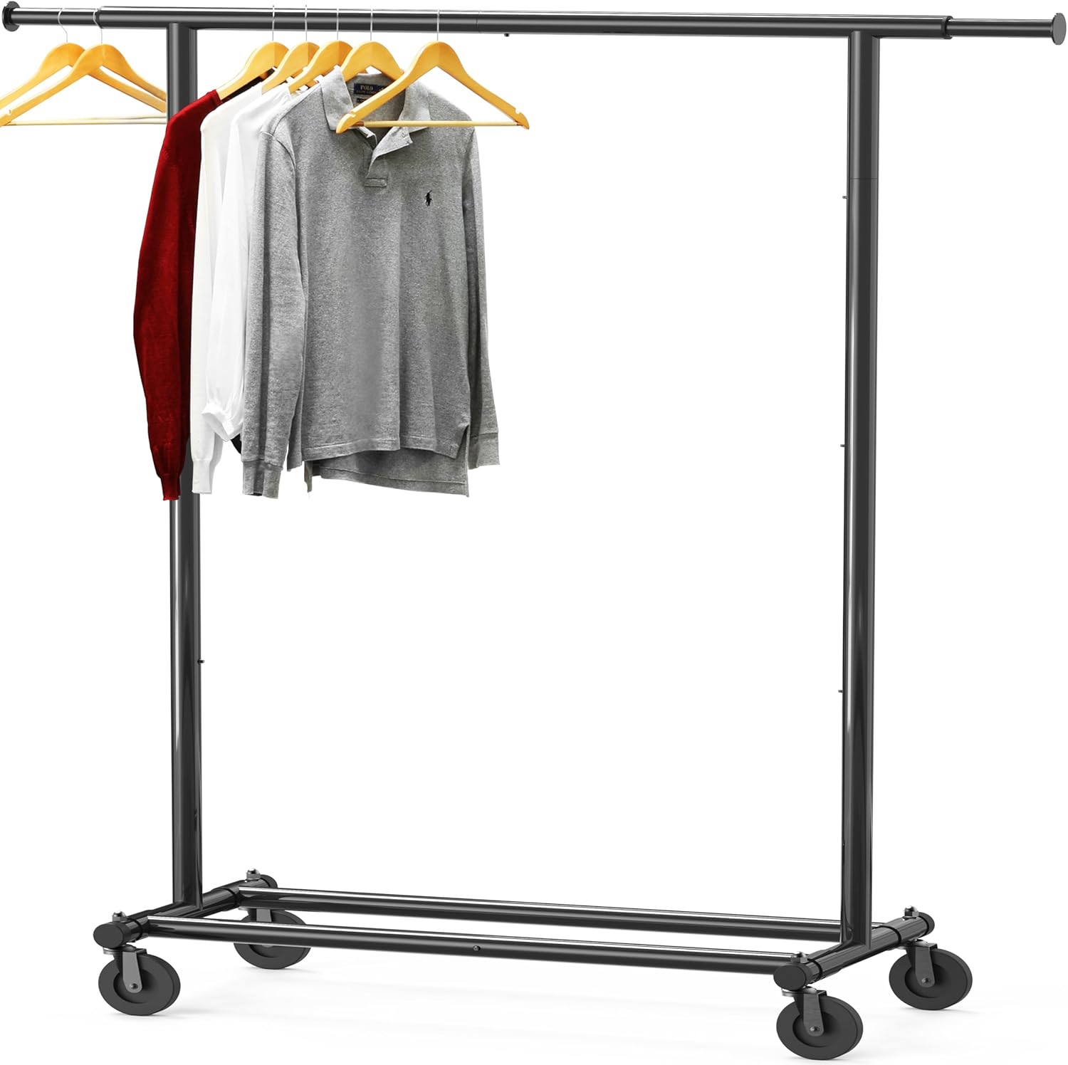 Chrome Rectangular Portable Clothing Garment Rack