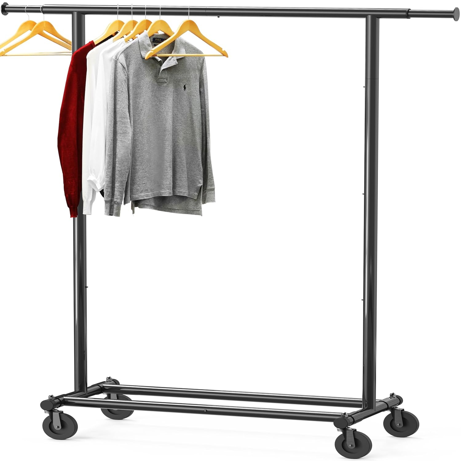 Chrome Rectangular Portable Clothing Garment Rack