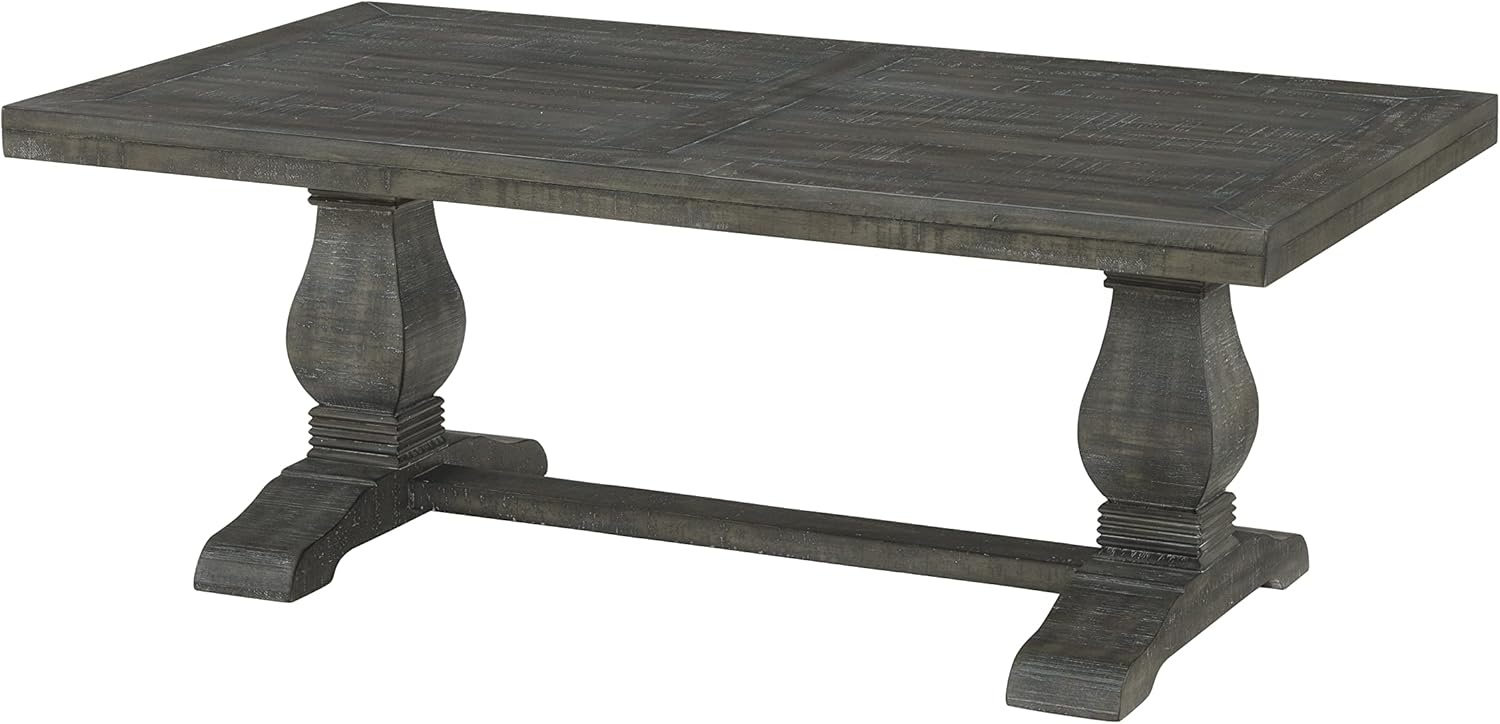 Martin Svensson Home Napa Pedestal Solid Wood Coffee Table, Grey