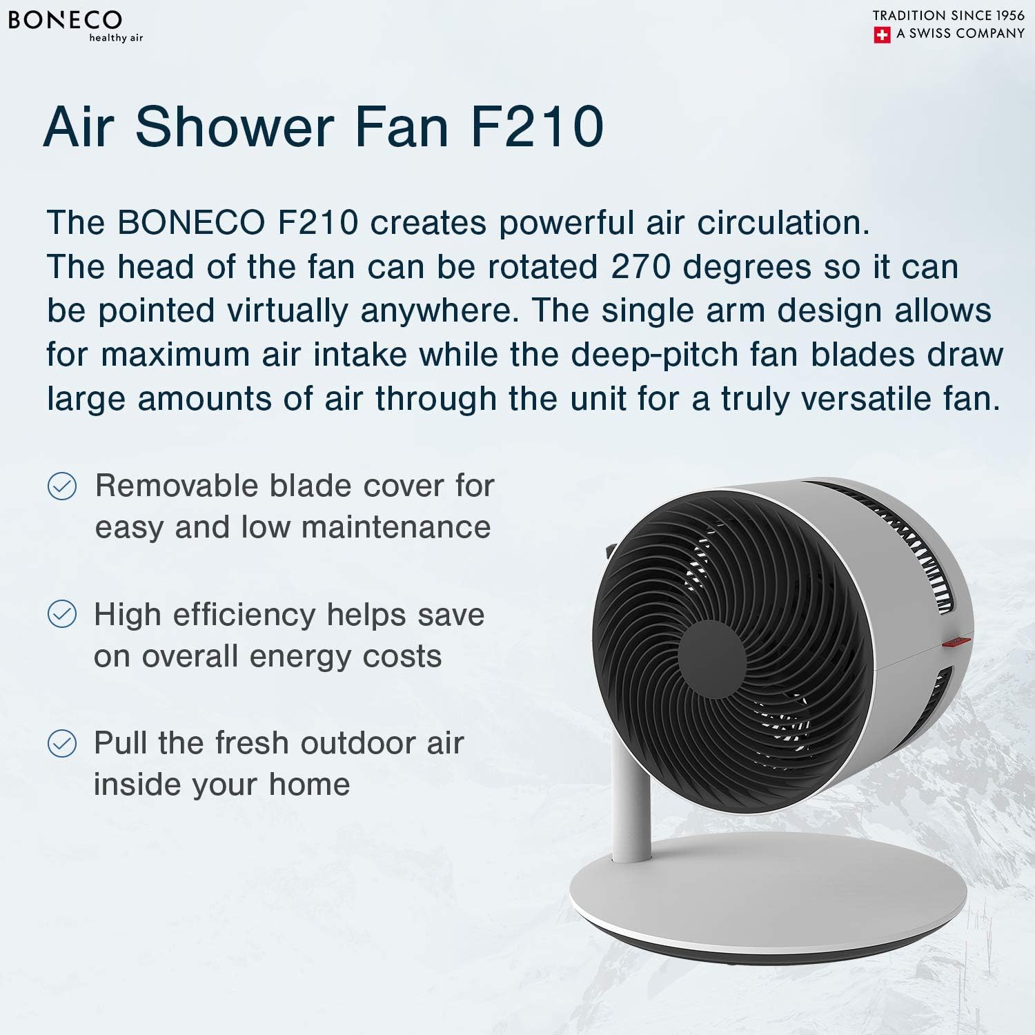 BONECO F210 Desktop Floor Air Shower Fan (Air Circulator)