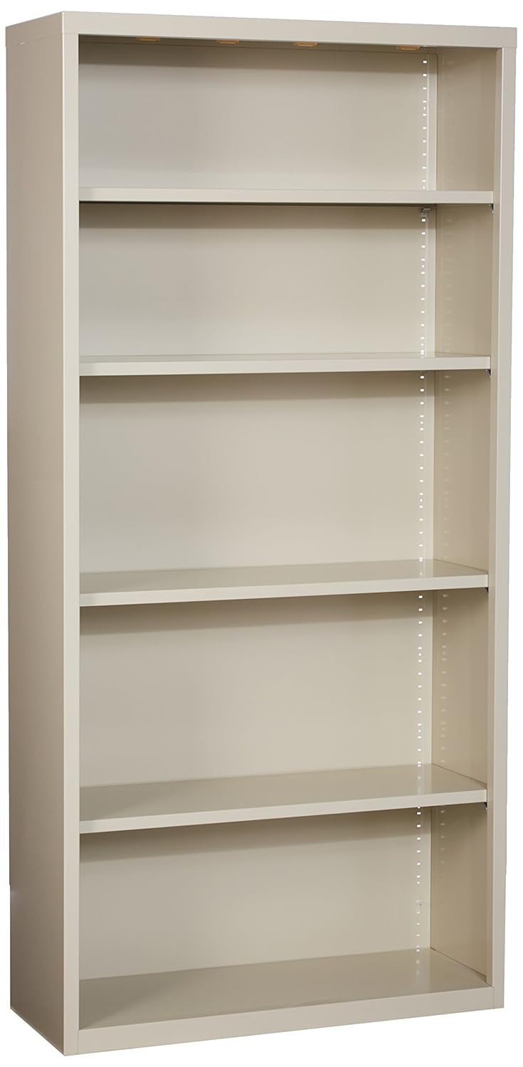 Lorell Fortress Series Bookcases - 34.5" x 13" x 72" - 6 x Shelf(ves) - Putty - Powder Coated - Steel - Recycled