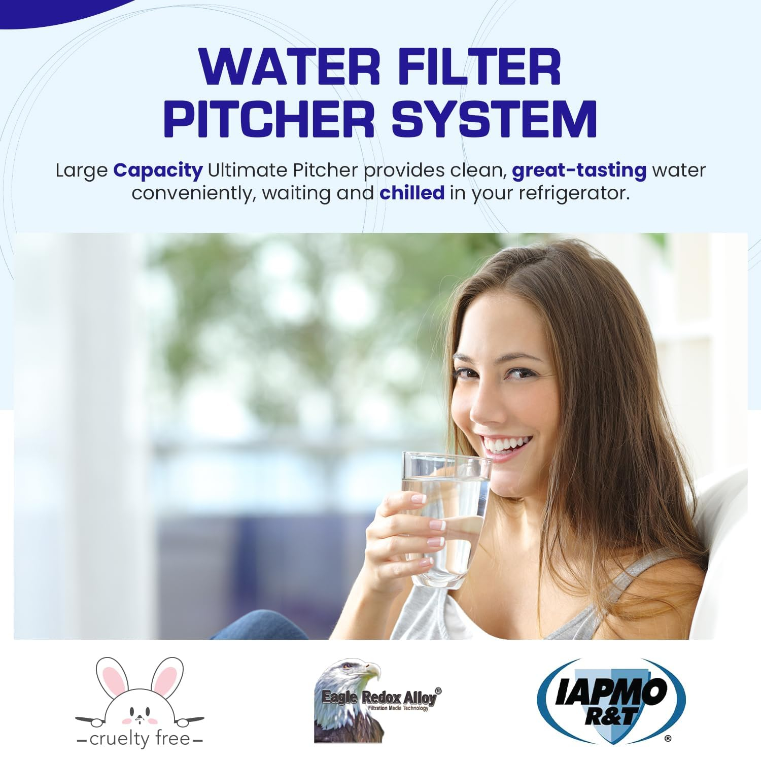 Water Pitcher Filter System Clear SMART + Fluoride Removal