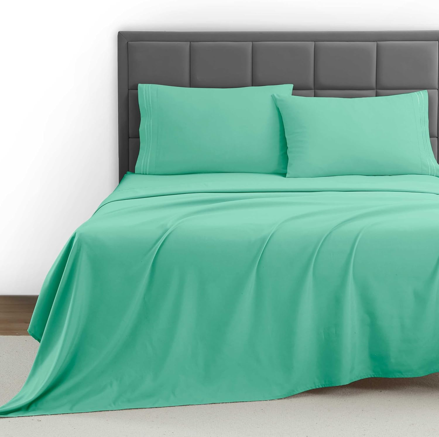 Mint Green Queen Organic Cotton Microfiber Deep Pocket Sheet Set