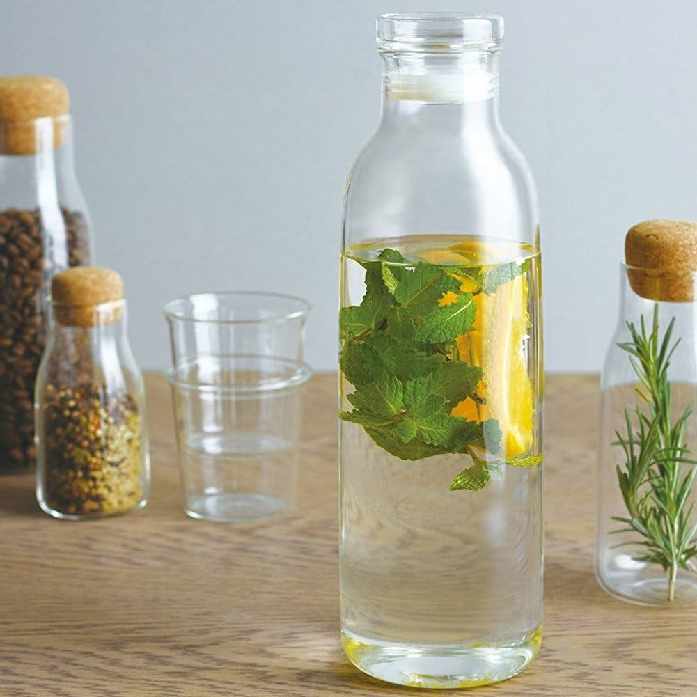 Clear Heat-Resistant Glass 1L Carafe with Silicone Lid