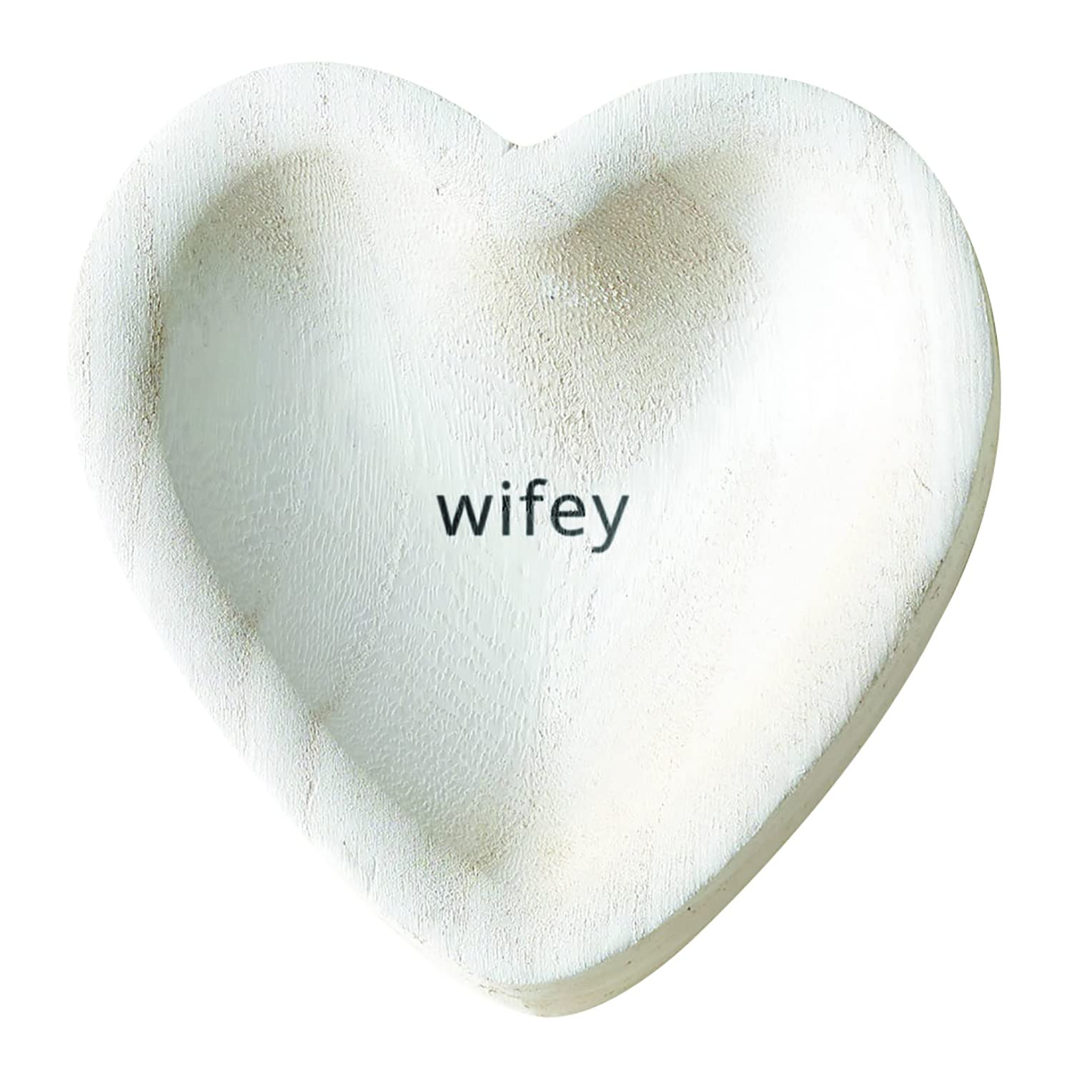 Santa Barbara Design Studio Wedding Paulownia Wood Heart Trinket Tray, 5-Inch, Wifey