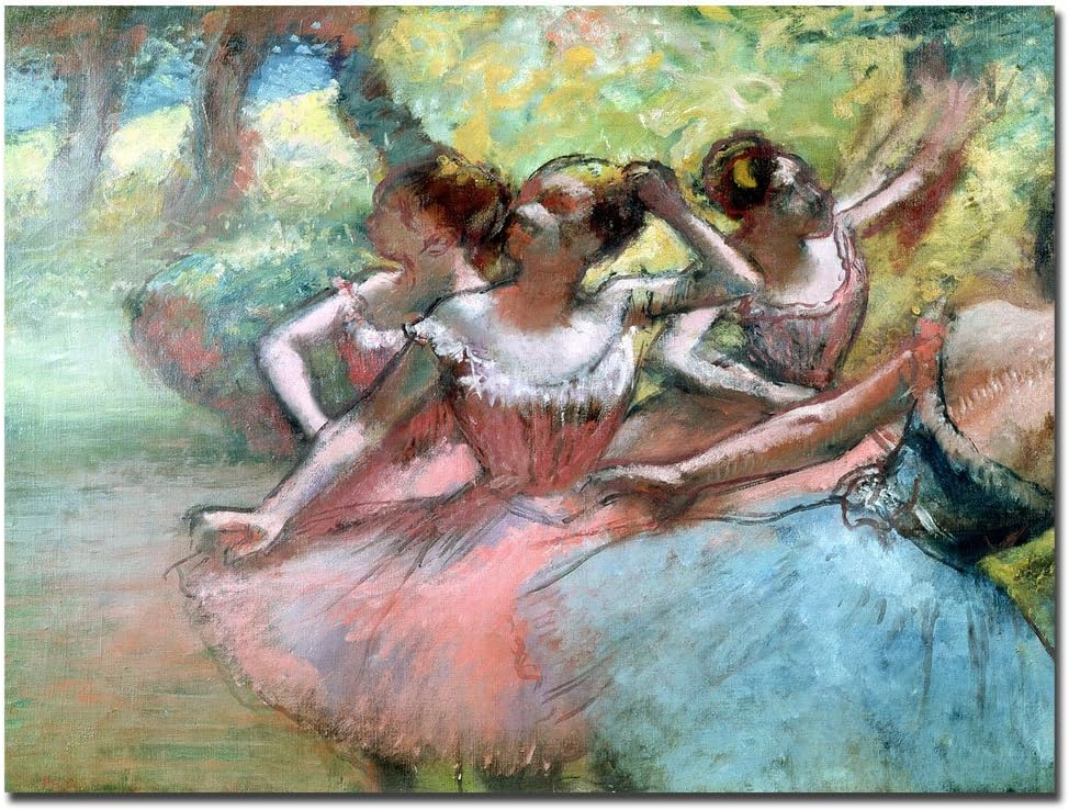 Trademark Art "Four Ballerinas on the Stage" Canvas Art by Edgar Degas