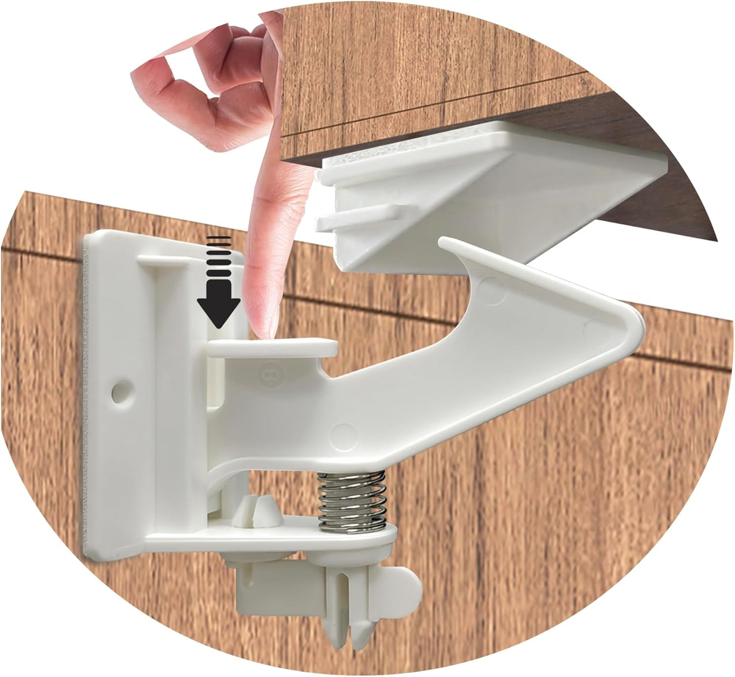 12 Pack Cabinet Locks Child Safety Latches - Vmaisi Baby Proofing Cabinets Drawer Lock with Adhesive Easy Installation - No Drilling or Extra Screws (White)