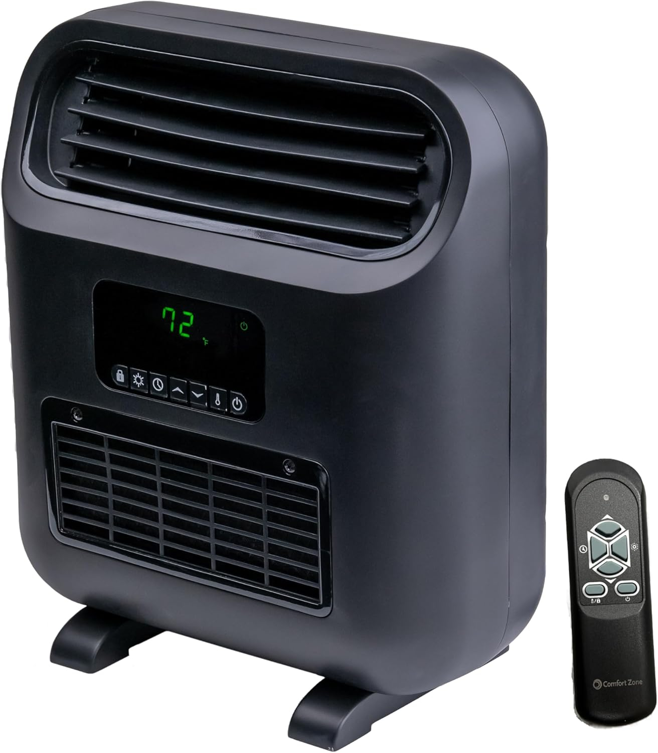 Comfort Zone 14" Slim Line Wall Mount Electric Space Heater with Stand, Remote Control, Digital Adjustable Thermostat, Timer, LCD Display, Safety Tip Over Switch, Overheat Protection, MT8142