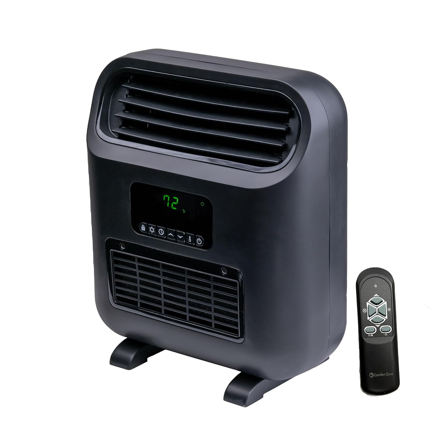 Comfort Zone 14" Slim Line Wall Mount Electric Space Heater with Stand, Remote Control, Digital Adjustable Thermostat, Timer, LCD Display, Safety Tip Over Switch, Overheat Protection, MT8142