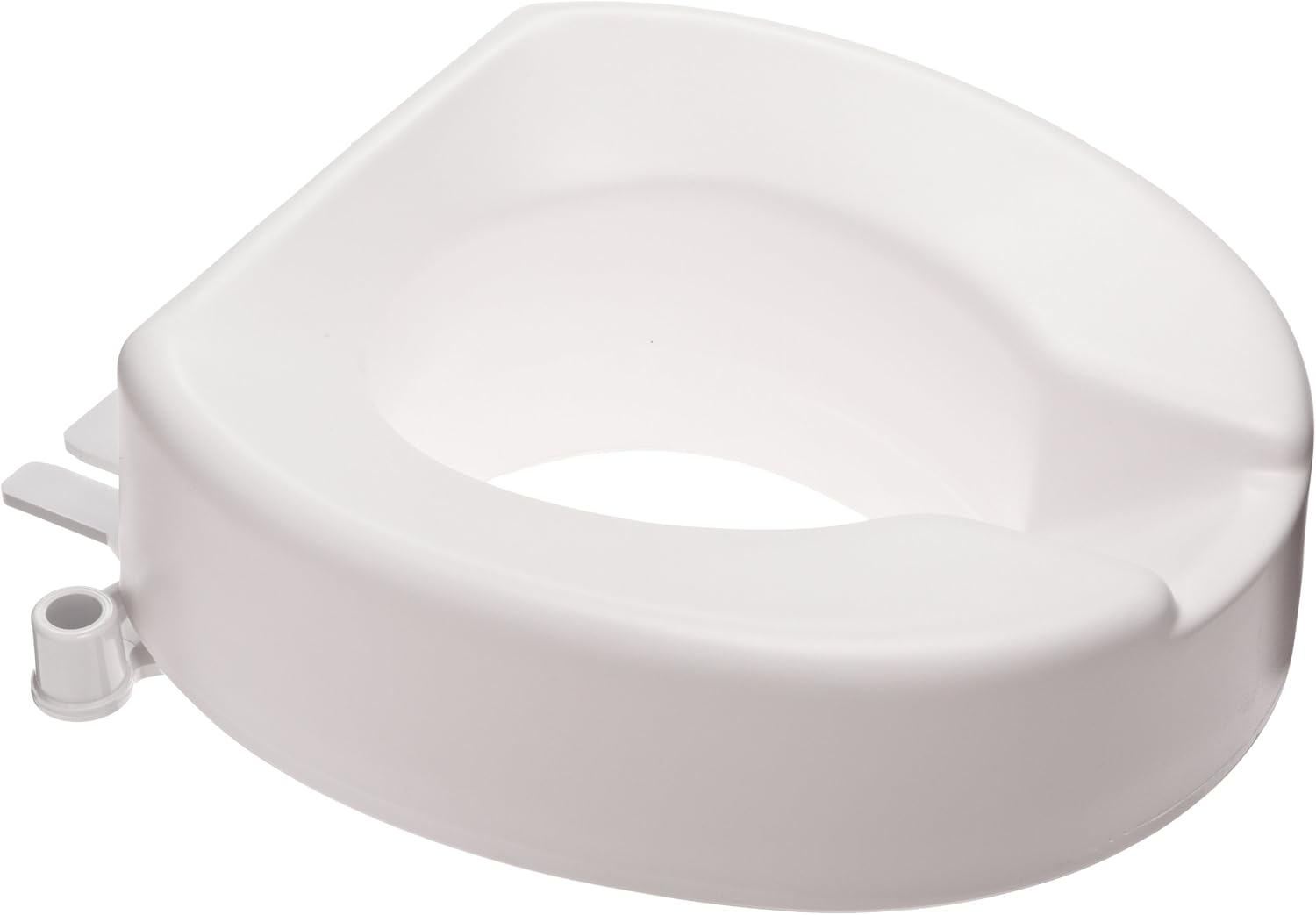 White 4-Inch Elongated Elevated Toilet Seat with Contoured Surface