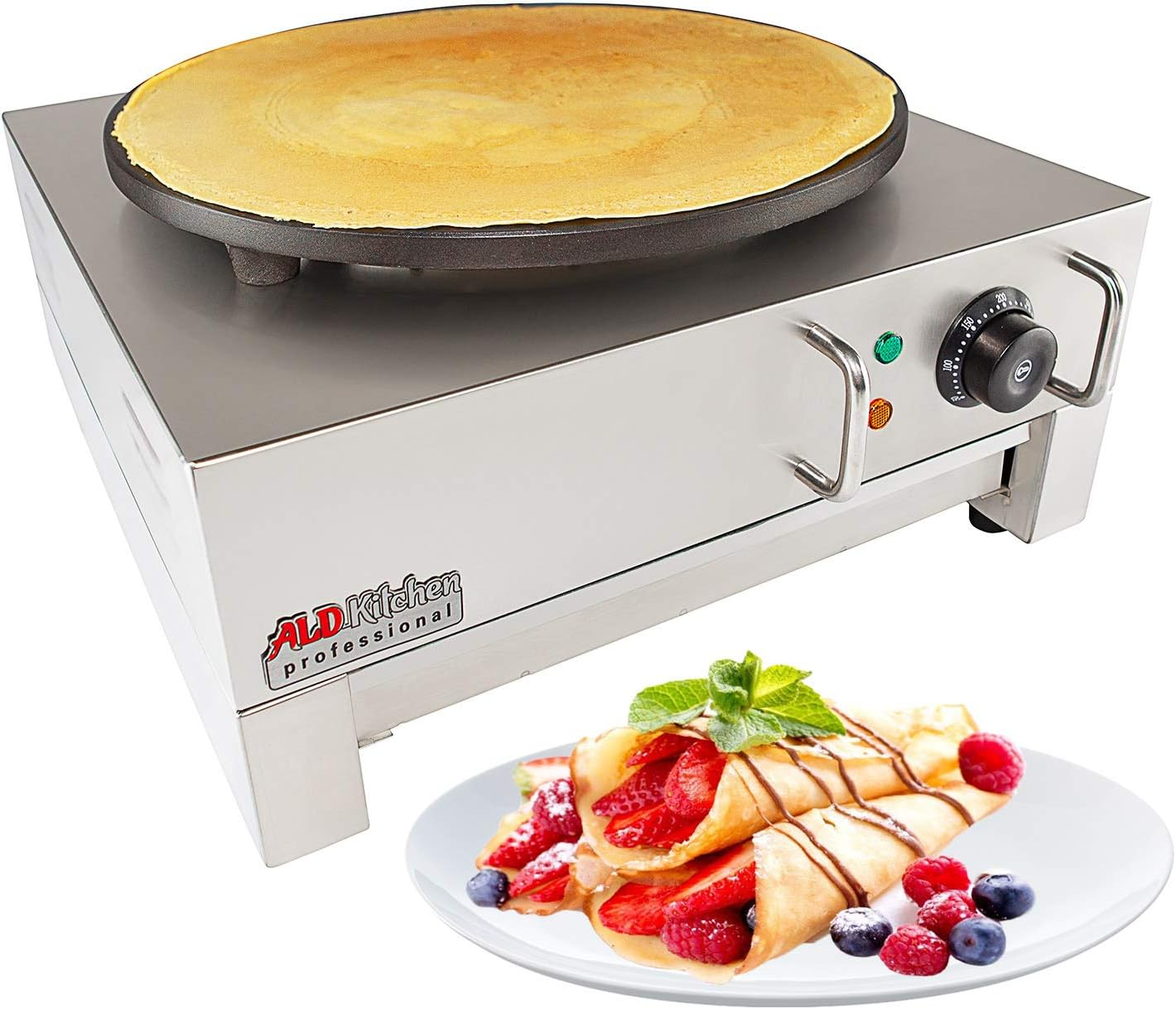 ALDKitchen Crepe Maker Commercial | Electric Pancake Maker | Nonstick 16 Plate | 110V