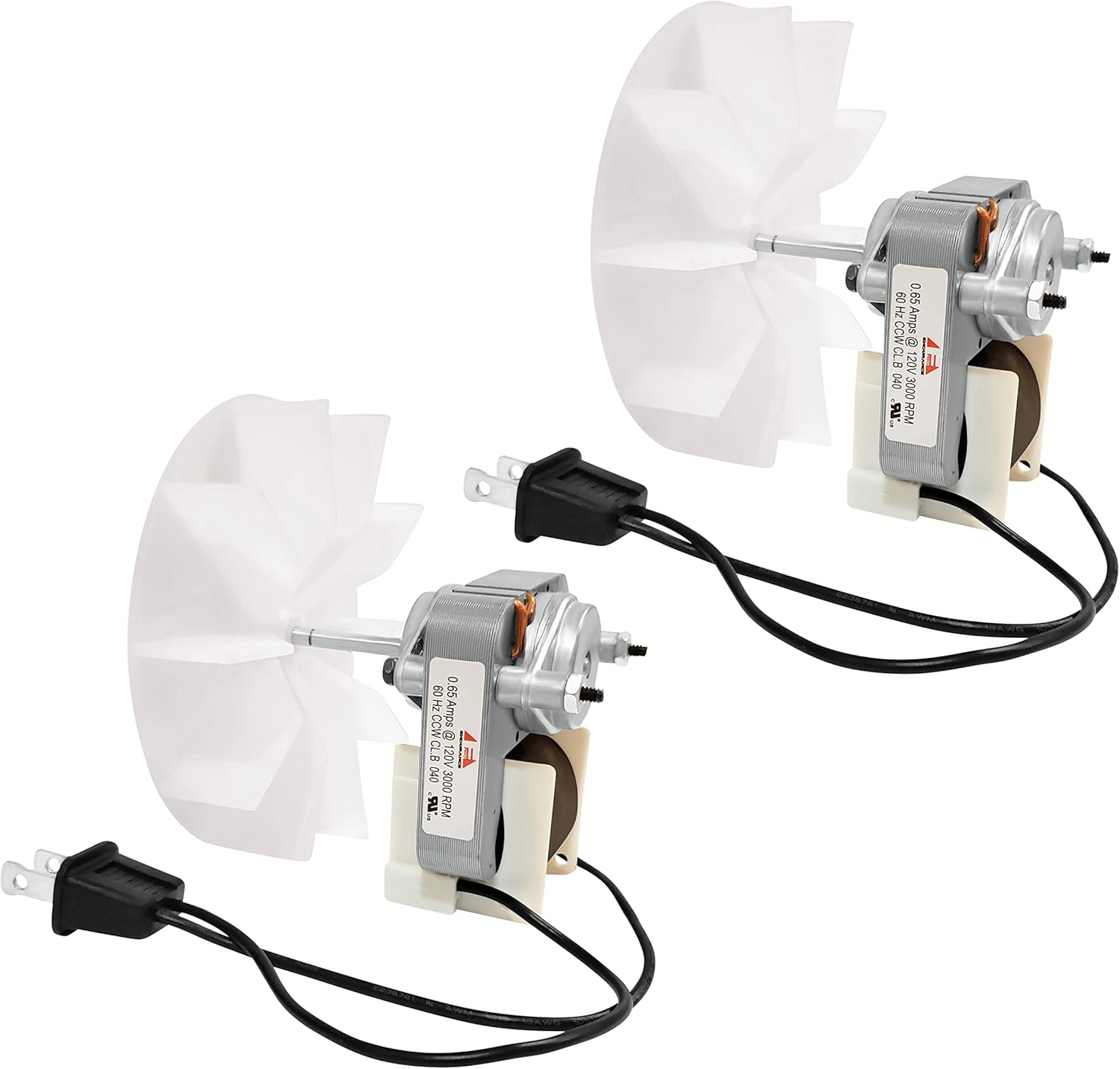 Endurance Pro Universal Bathroom Exhaust Vent Fan Motor Complete Kit Replacement for Broan Nutone C01575, 50 CFM, 120V Uppco, Ventorola E498-1 Bay Motors, Sears 569 Dayton, YJF6158 65100 EM550 (2 pcs)