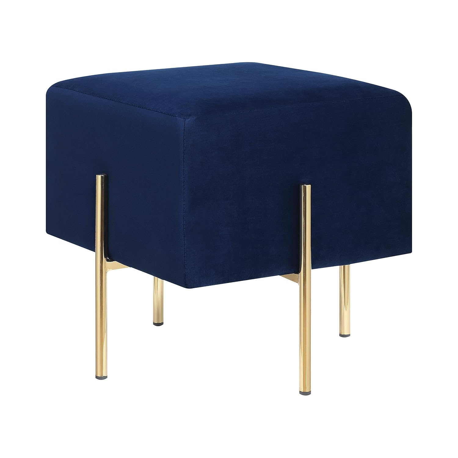 Coaster Modern Blue Velvet Ottoman 910230