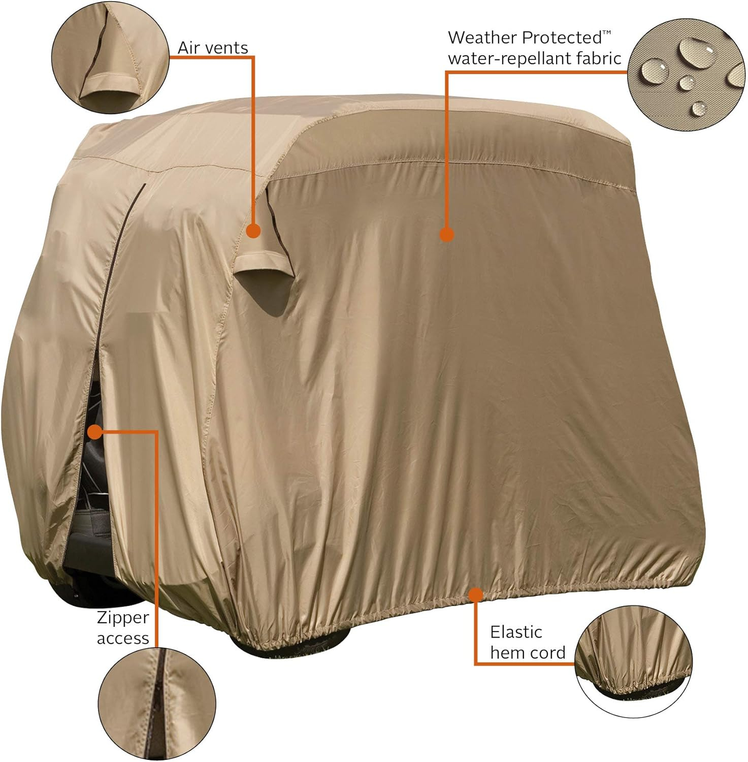 Classic Accessories Fairway Golf Cart Easy-On Cover