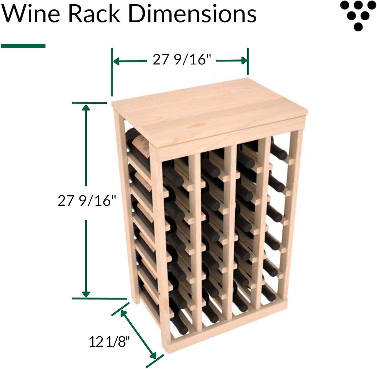 Wine Racks America Living Series Table Top Wine Rack - Durable and Modular Wine Storage System, Redwood Unstained - Holds 24 Bottles