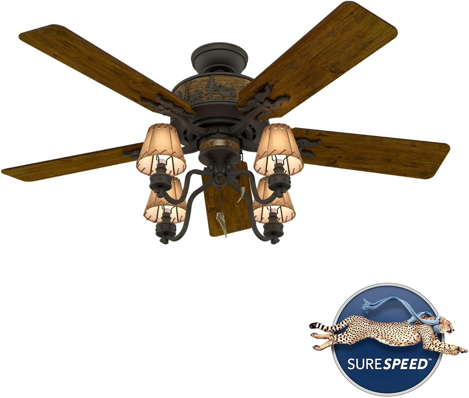 Adirondack Brittany Bronze 52" Ceiling Fan with LED Light and Remote