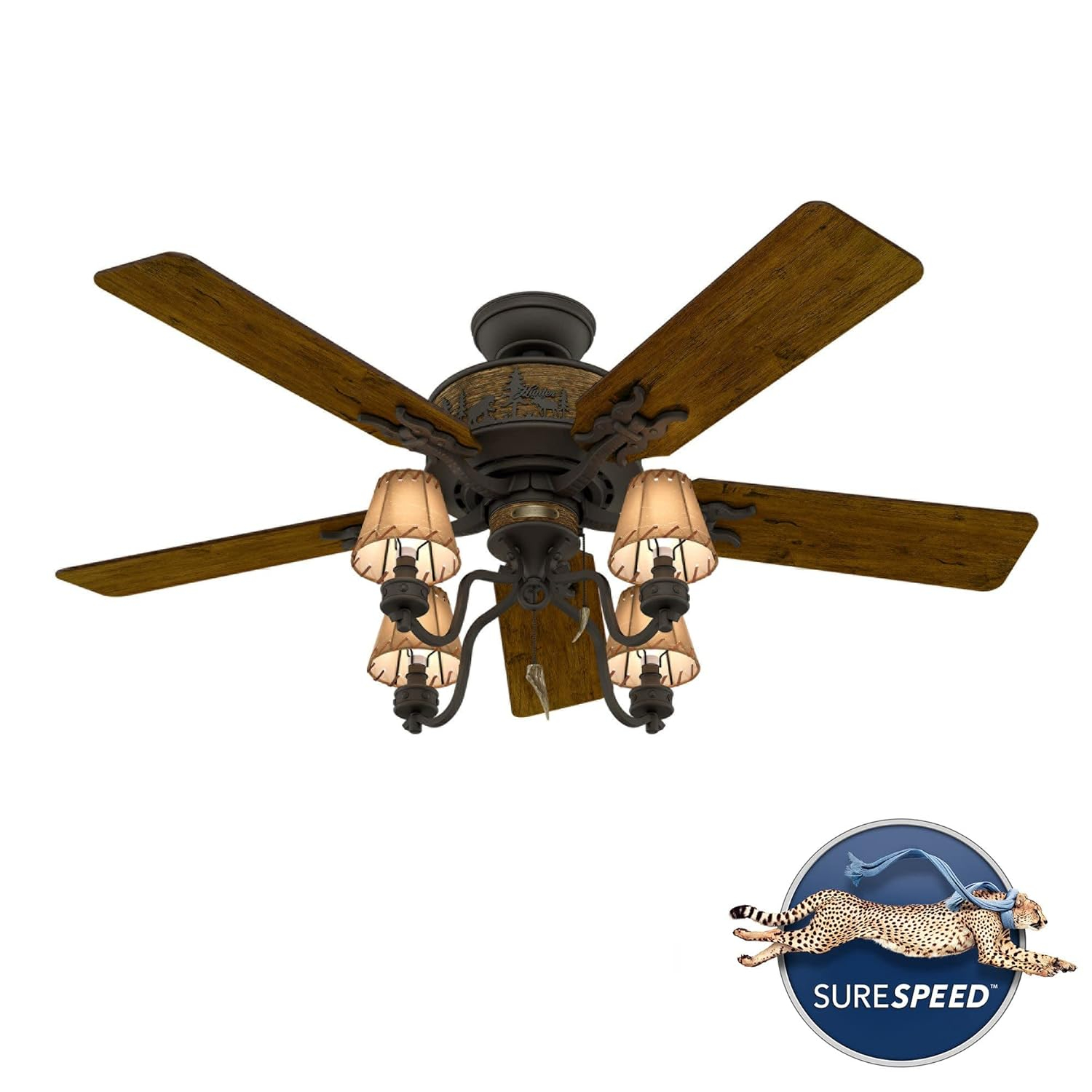 Adirondack Brittany Bronze 52" Ceiling Fan with LED Light and Remote