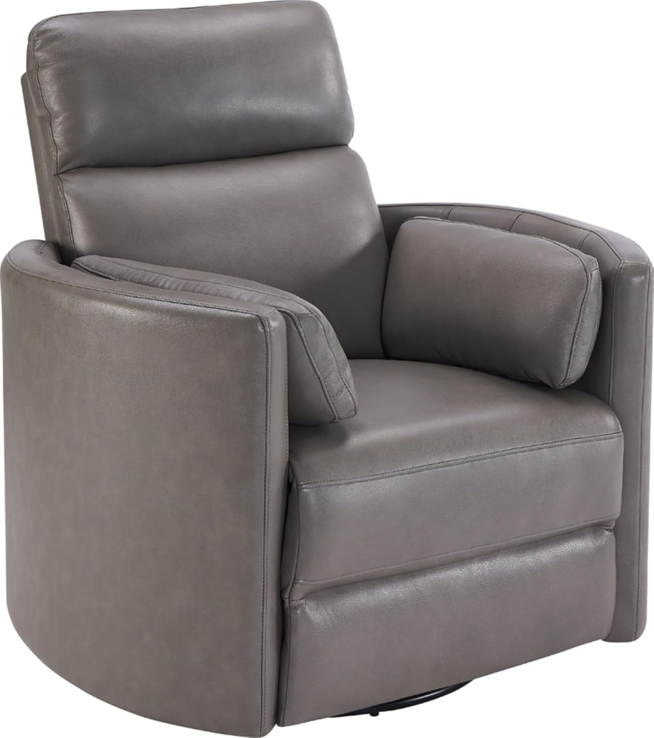 Florence Heron Leather Swivel Wood Recliner