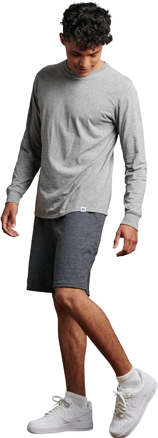 Russell Athletic Men's and Big Men's 9-10" Cotton Shorts with Pockets and Adjustable Waist, Sizes S-4XL