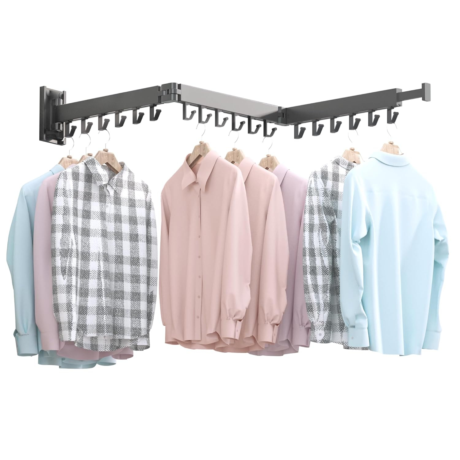 Clothes Drying Rack Wall Mounted,Extending Laundry Rack Wall Mount,Collapsible Drying Racks for Laundry,Clothes Racks for Hanging Clothes,Laundry Room Organization
