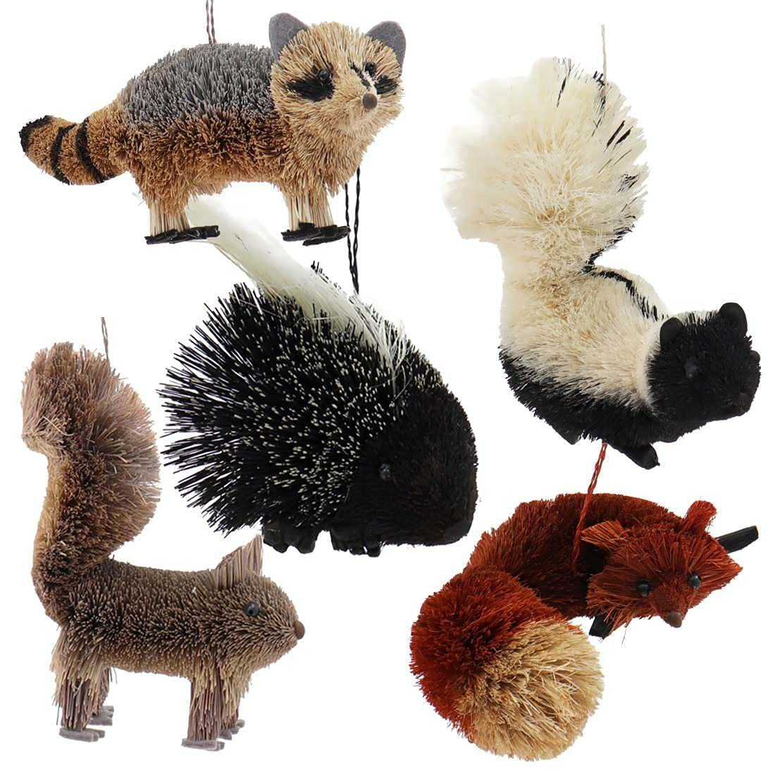 Kurt Adler Buri Woodland Animal Decorative Holiday Ornament Set (5 Pack)