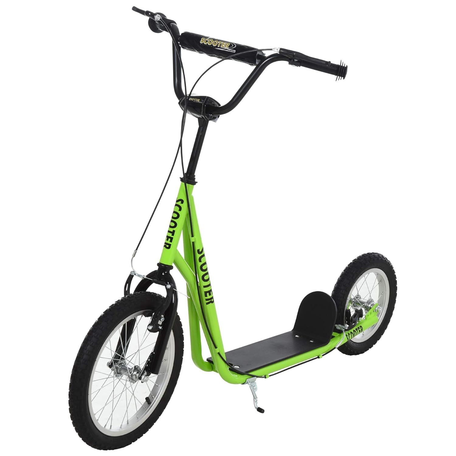 Green Adjustable Steel Frame Youth Kick Scooter