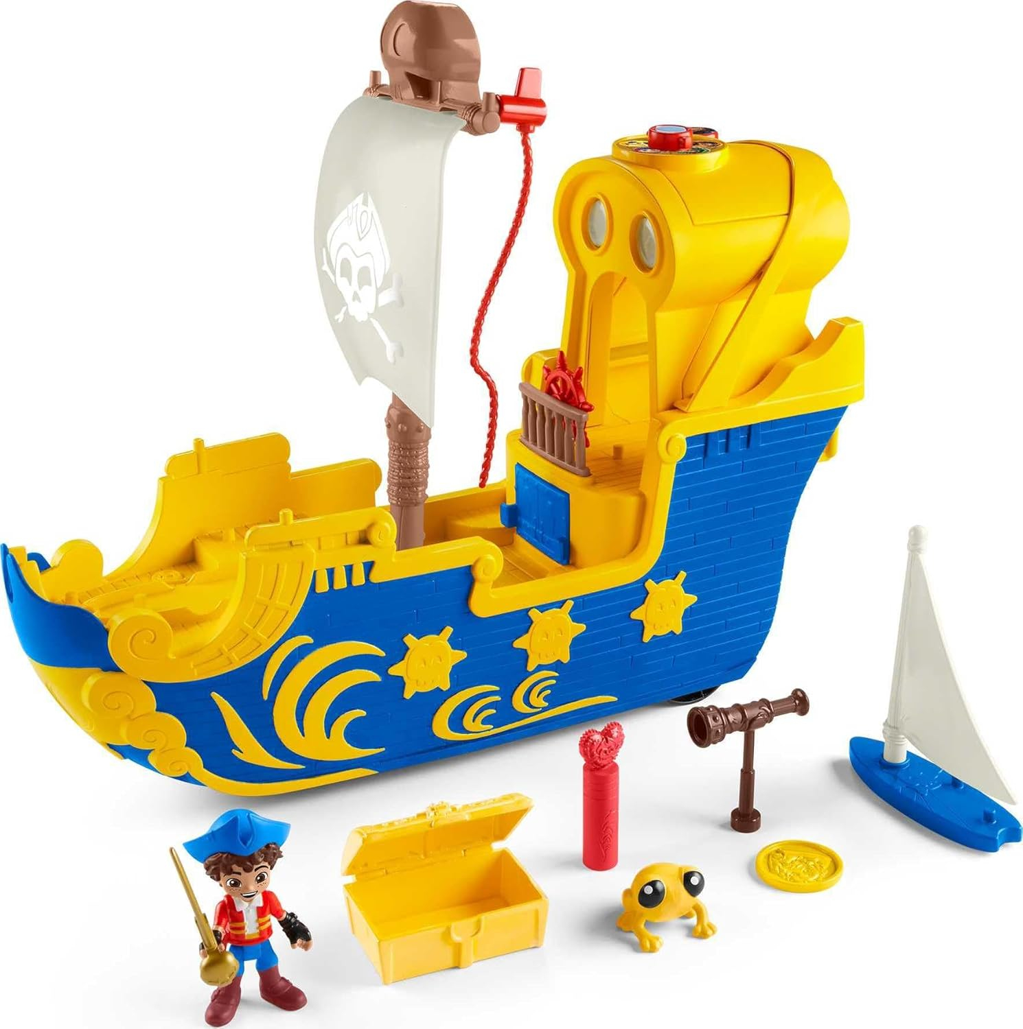 Santiago of the Seas El Bravo Pirate Ship Playset (Lights & Sounds, Frustration Free Packaging)