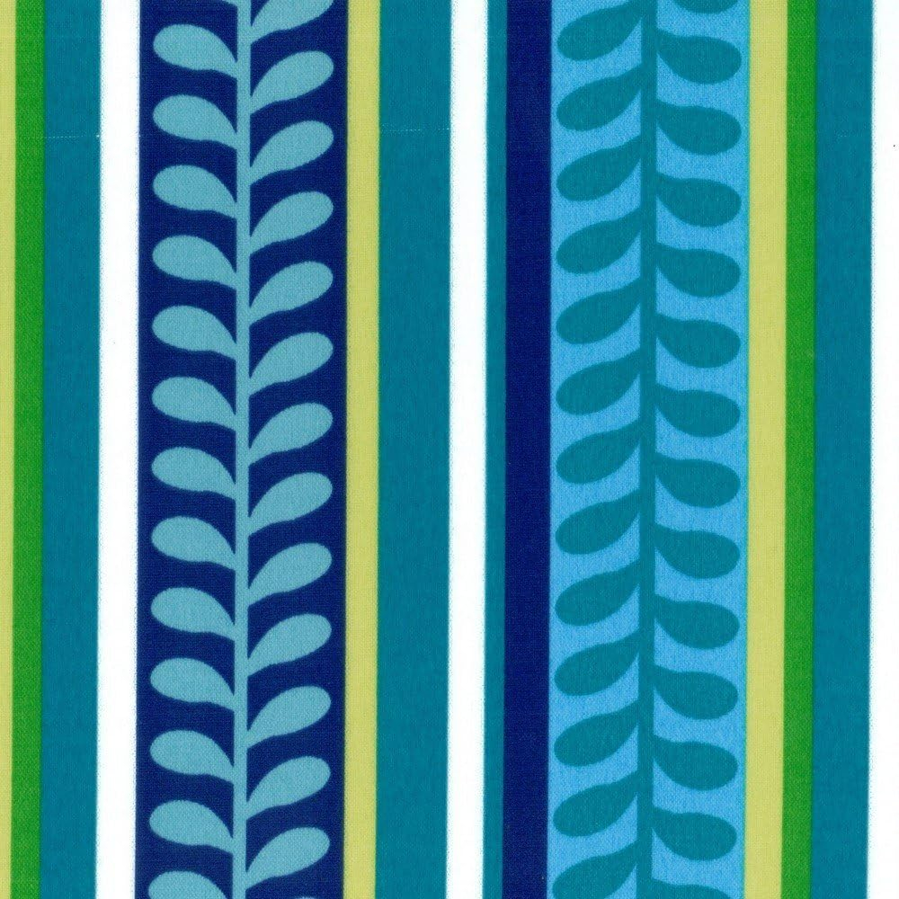 Azure Blue and Green Polyester Outdoor Chair Cushion