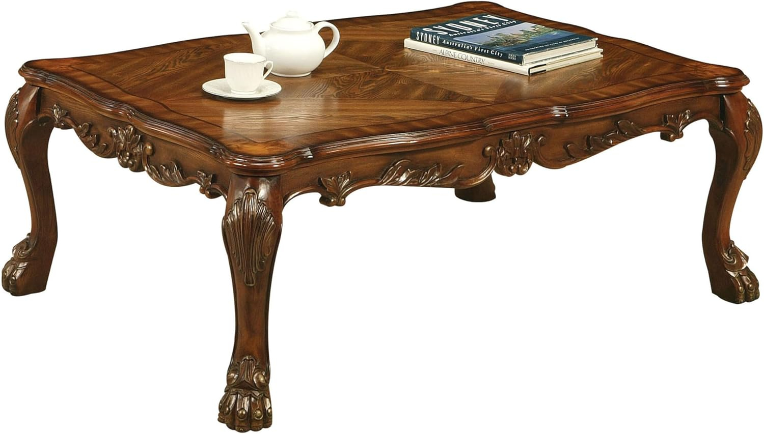 ACME Dresden Rectangular Wooden Coffee Table in Cherry Oak