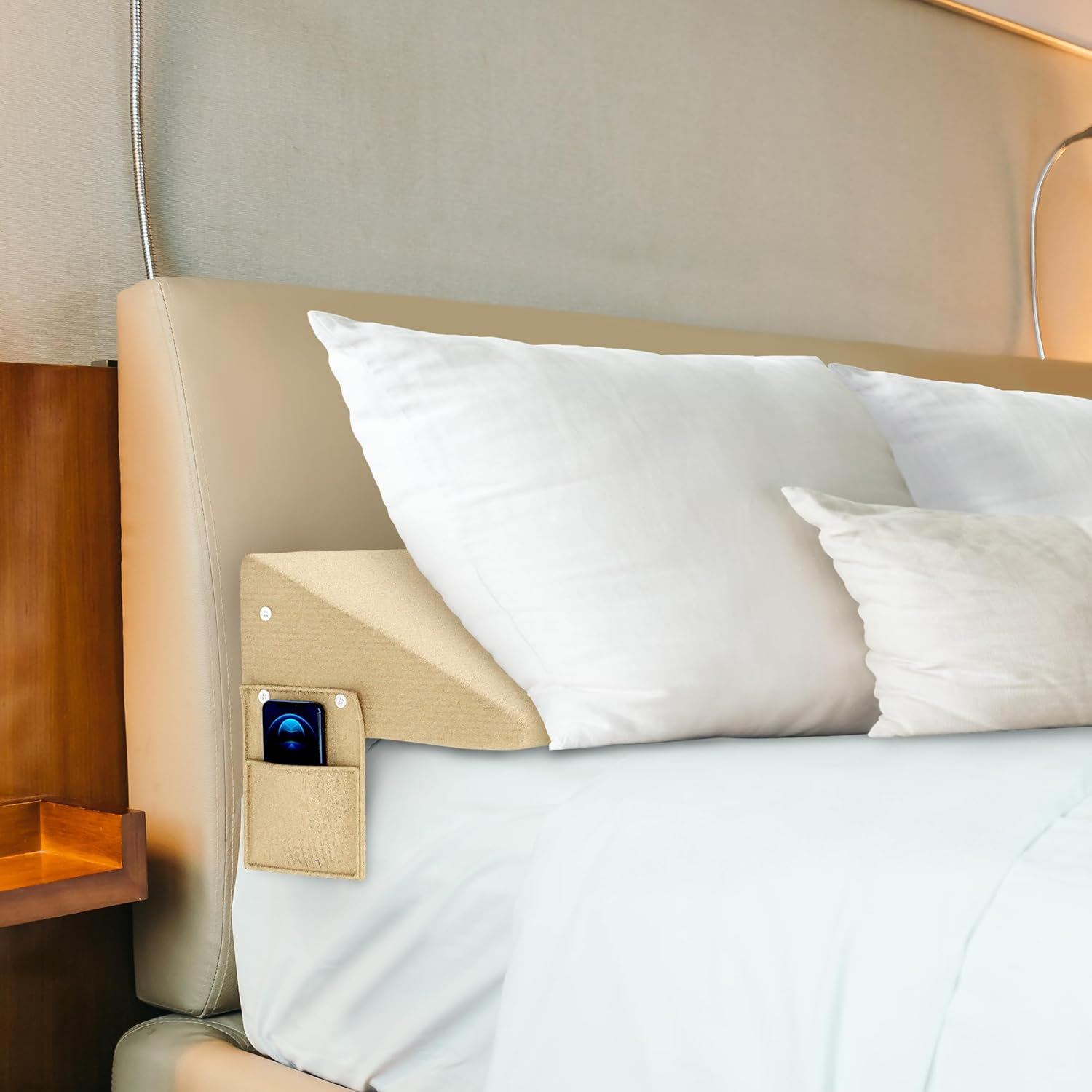 Queen Size (58"x11"x6") Bed Wedge Pillow Gap Filler for Headboard/Bed Mattress, Fills Gaps (0-8"), Supports Neck and Stops Pillow from Falling Down Ultra Comfortable Washable Cover