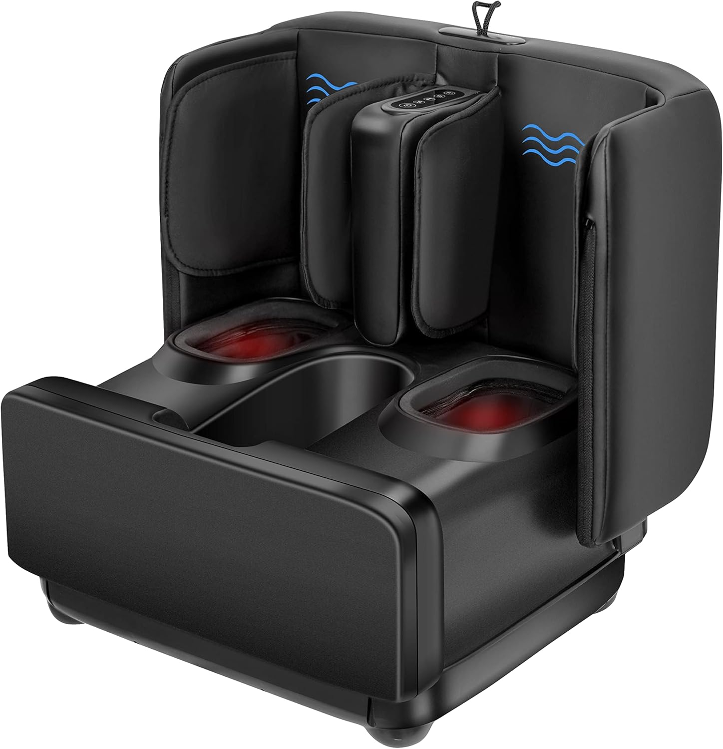 Comfier 2 in 1 Foot Massager Machine & Ottoman Foot Rest Shiatsu Calf and Foot Massager with Heat  Black