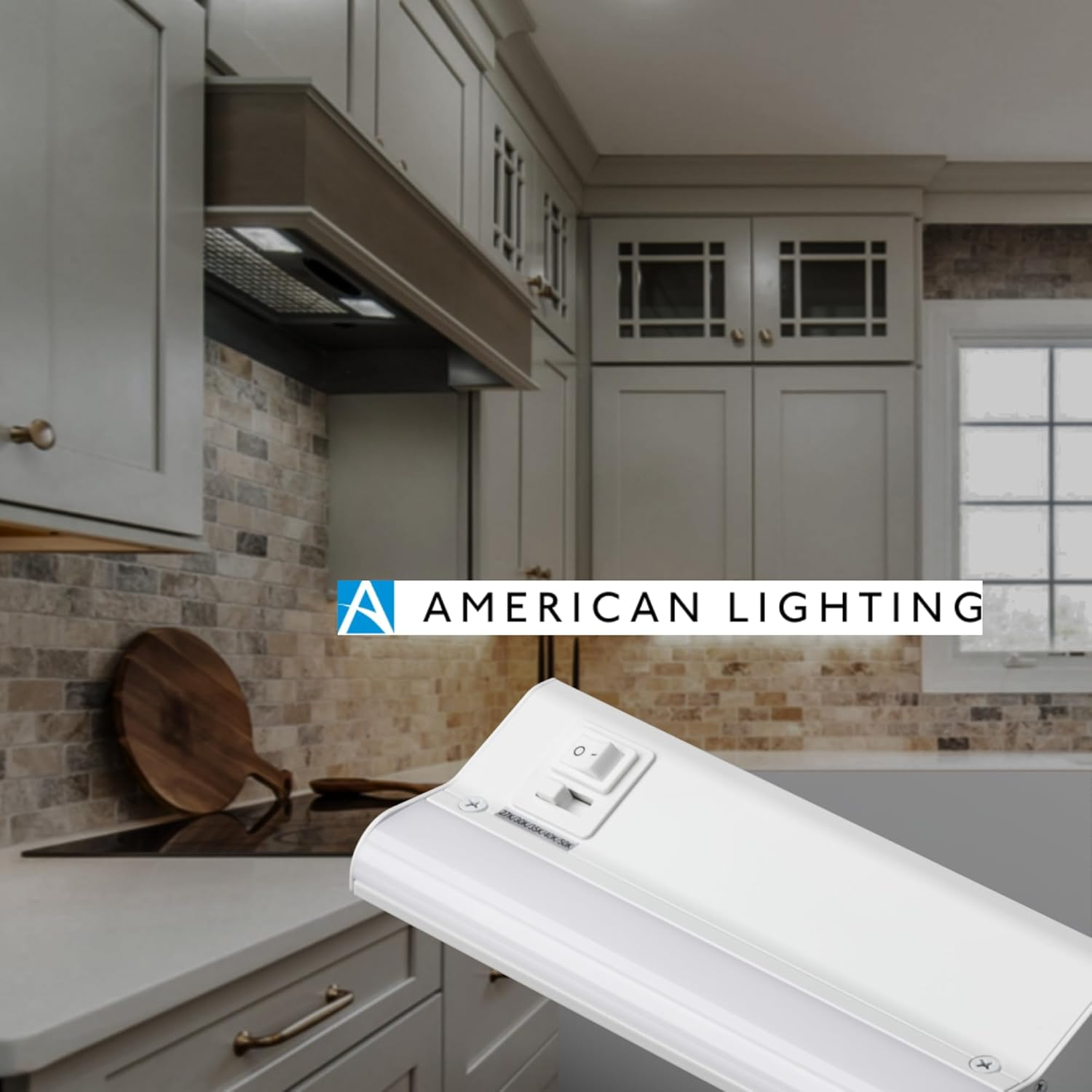 American Lighting UCR-5CCT-8-WH Undercabinet 8 in. 5CCT LED Courant, White Finish