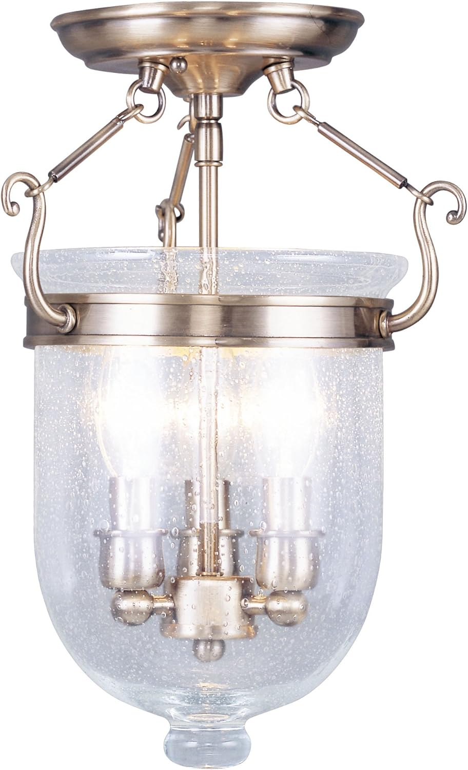 Livex Lighting Jefferson 3 - Light Flush Mount in  Antique Brass