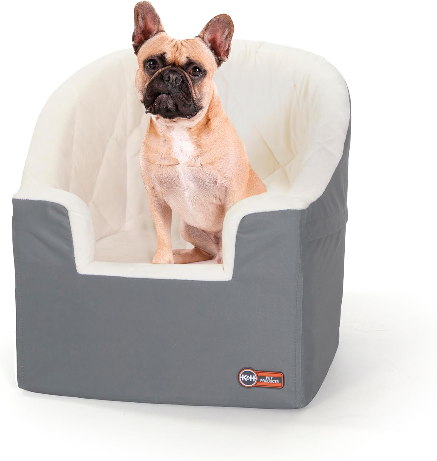 K&H Pet Products Bucket Booster Dog Car Seat Knockdown Gray/Cream Small