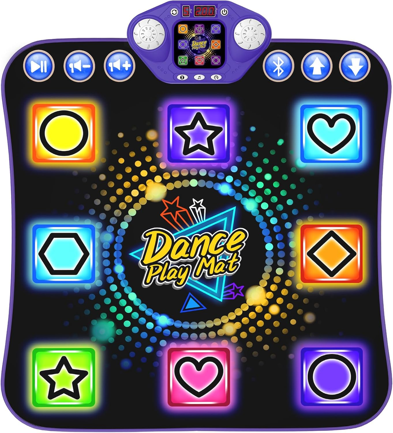 Dance Mat Toys for 3-12 Year Old Girls - Light Up 8 Buttons Dance Mat for Kids Age 4-8 Bluetooth Dance Pad - Kids Toy 8-12 Year Old, Birthday for 3 4 5 6 7 8 9 10+ Year Old Boys Kids