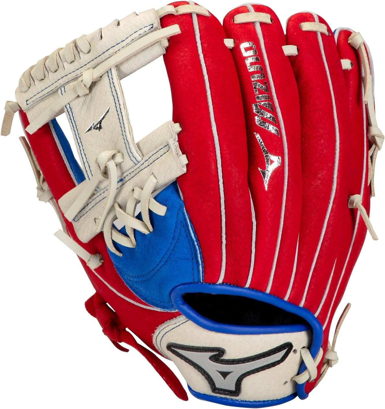 Mizuno Prospect Series Powerclose Baseball Glove 11"  Size 11 In Color Left Hand: Royal-Red (F520)