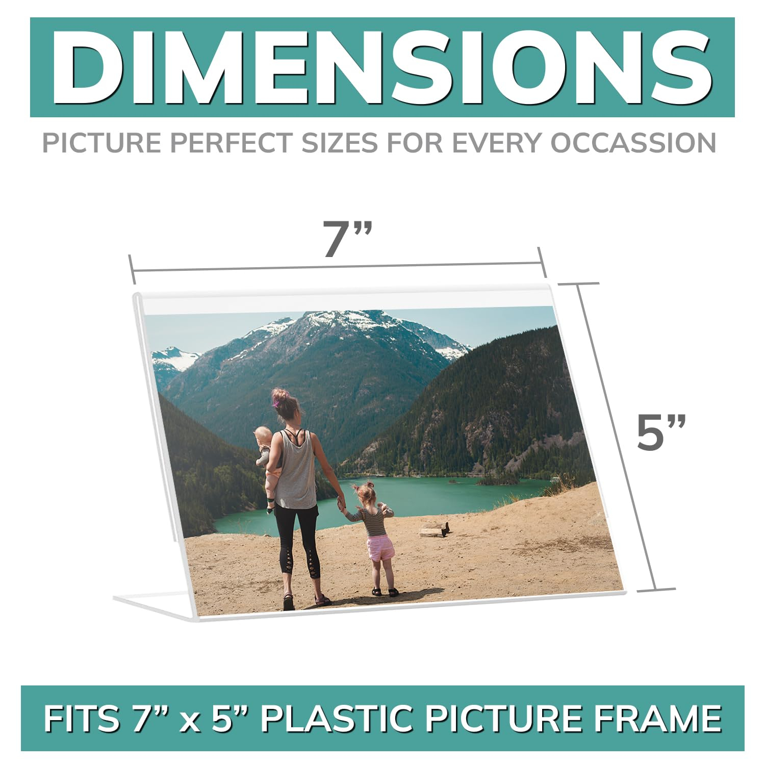 Photo Booth Frames - 7x5 inch Clear Acrylic Display Picture Frame, 12 Pack Plastic Photo Frame